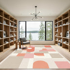 Mid Century Geometric Abstract Layers Rug