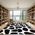 Black White Organic Spot Rug