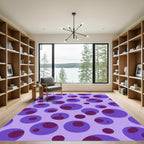 Purple Lavender Polka Dot Circles Rug