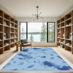 Ocean Blue Abstract Splash Rug
