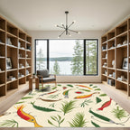 Vibrant Fish And Green Foliage Collection Rug