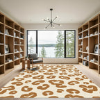 Earthy Brown Abstract Animal Spots Rug