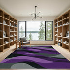 Amethyst Waves Abstract Overlay Rug