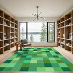 Verdant Green Squared Mosaic Rug