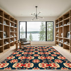 Crimson Beige Abstract Tribal Rug