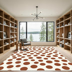 Warm Brown Polka Dot Composition Rug