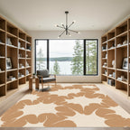 Earthy Orange Abstract Bloom Rug
