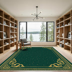 Golden Botanical Emerald Starry Night Rug