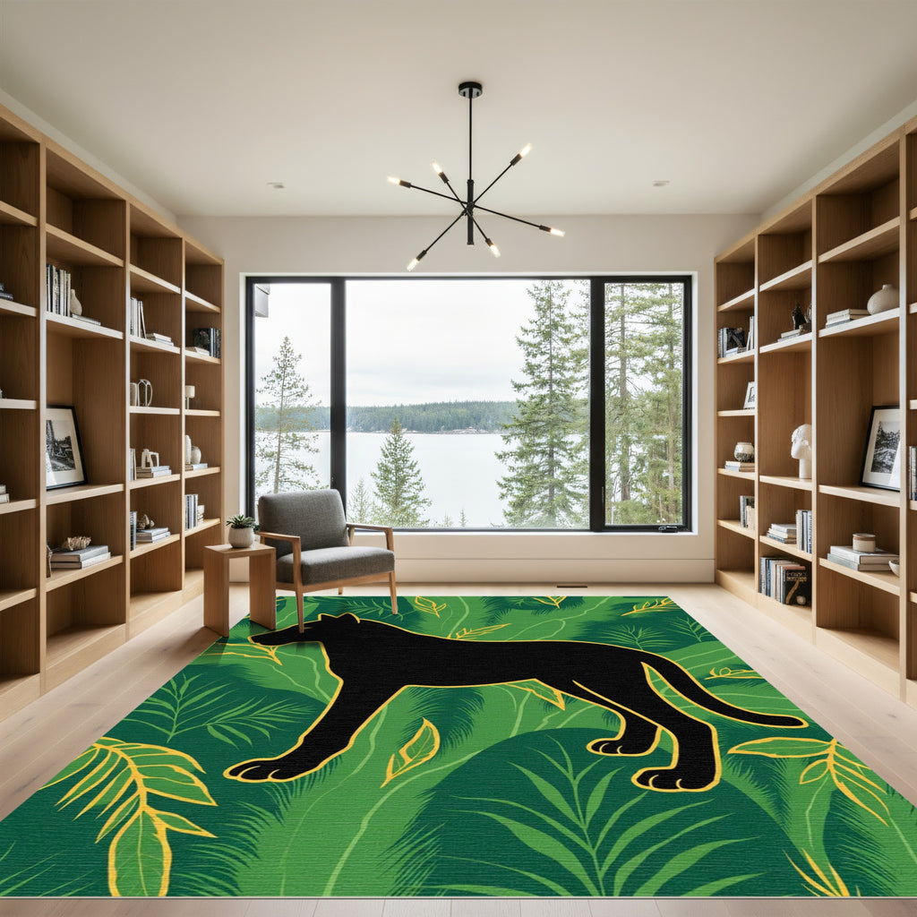 Black Panther Jungle Leaf Rug
