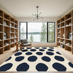 Deep Navy Organic Dot Cluster Rug