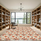 Terracotta Gray Abstract Brushstroke Rug