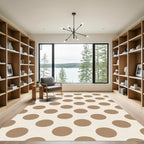 Warm Brown Polka Dot Pattern Rug