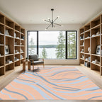 Peachy Pastel Wavy Stripes Rug