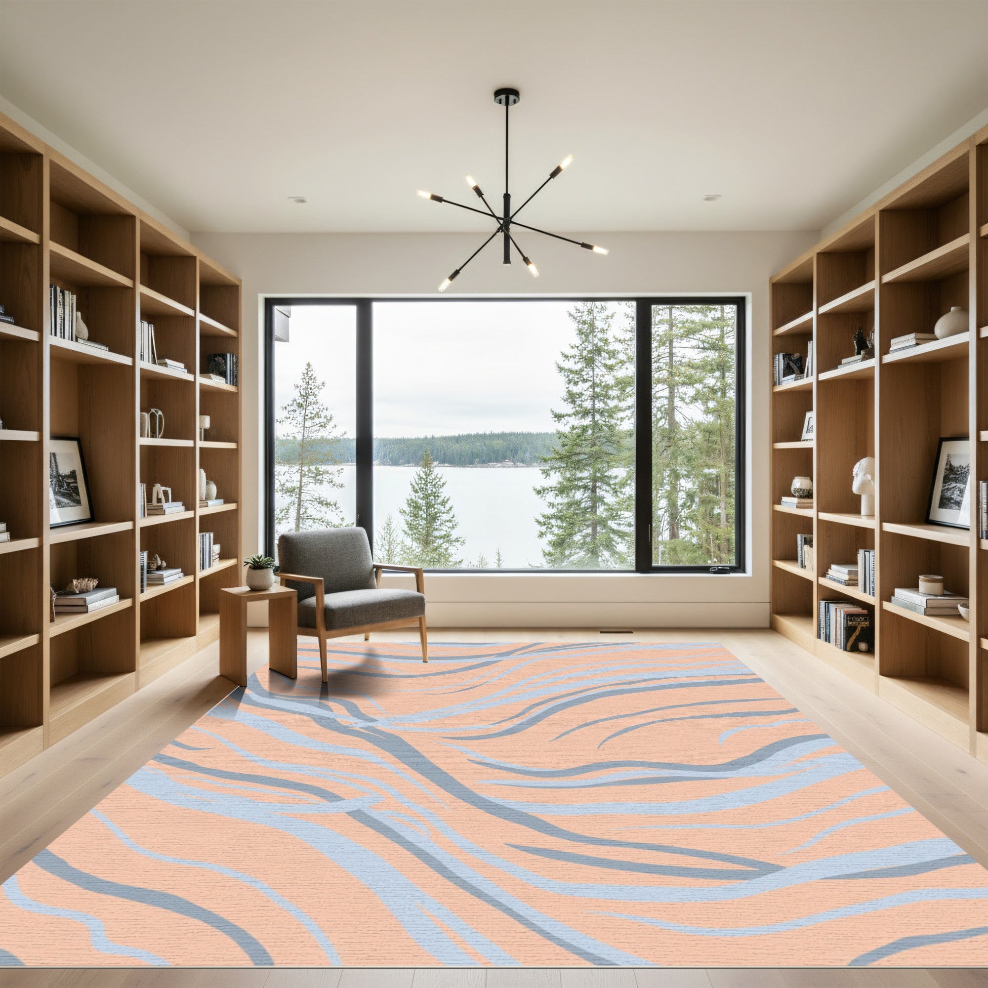 Peachy Pastel Wavy Stripes Rug