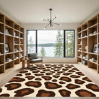 Chic Brown Spotted Animal Print Rug