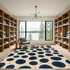 Navy Dots Organic Abstract Rug
