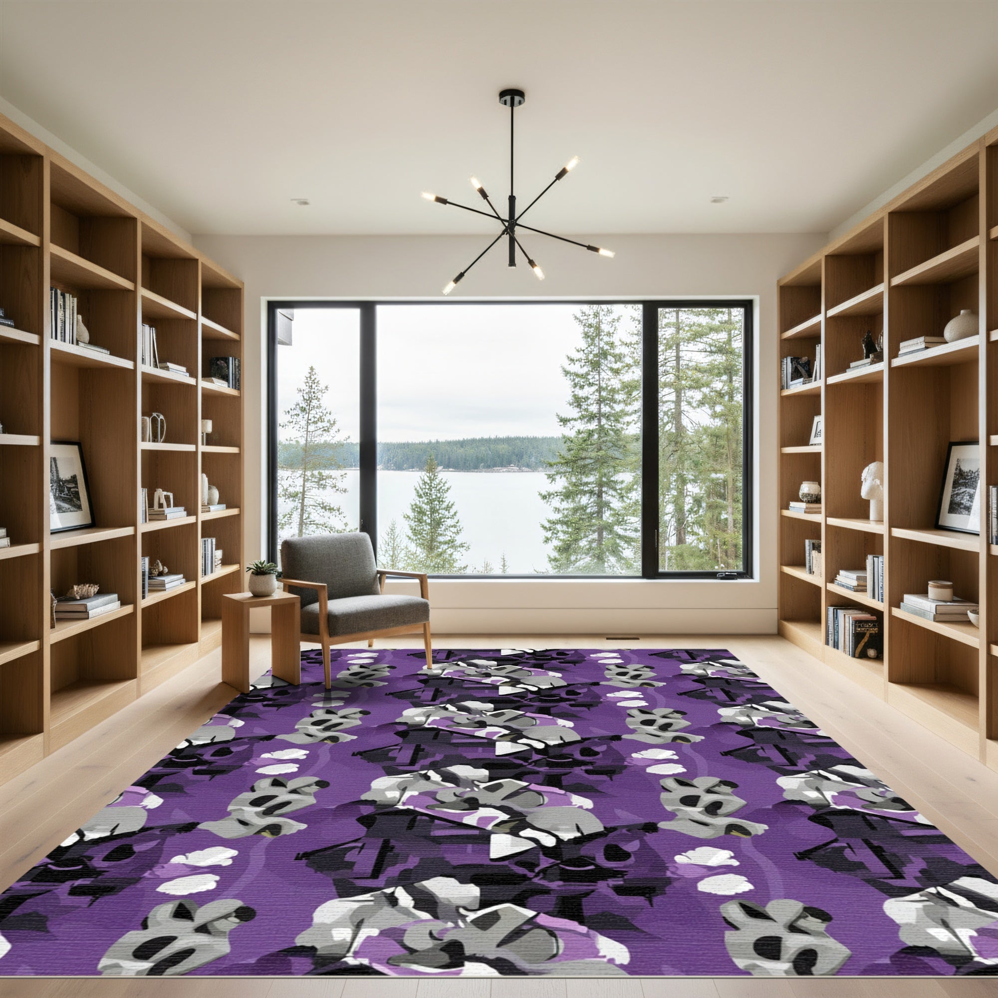 Purple Abstract Graffiti Figure Rug