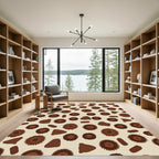 Earth Tone Abstract Sunburst Shapes Rug
