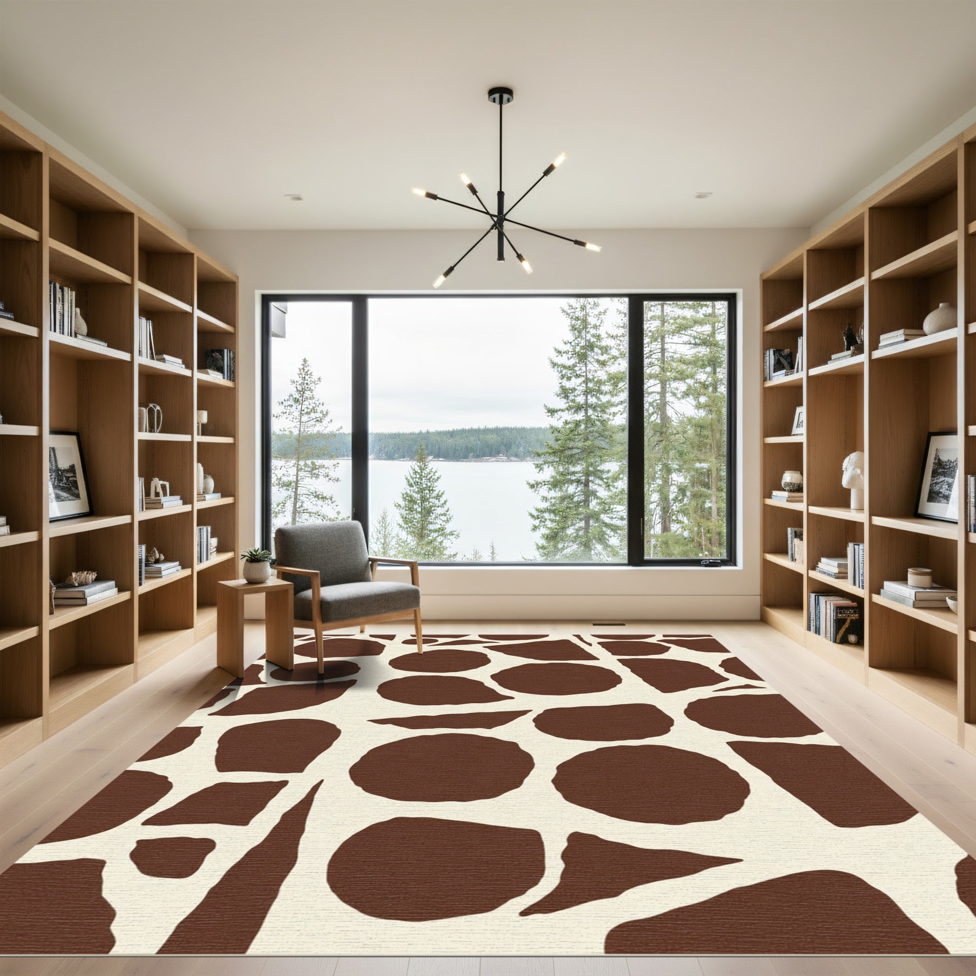 Brown Giraffe Print Spots Rug