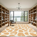 Sandy Orange Abstract Organic Shapes Rug