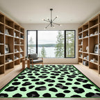 Mint Green Black Leopard Spot Rug