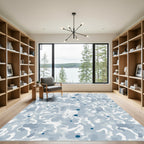 Soft Blue Abstract Splatter Spots Rug