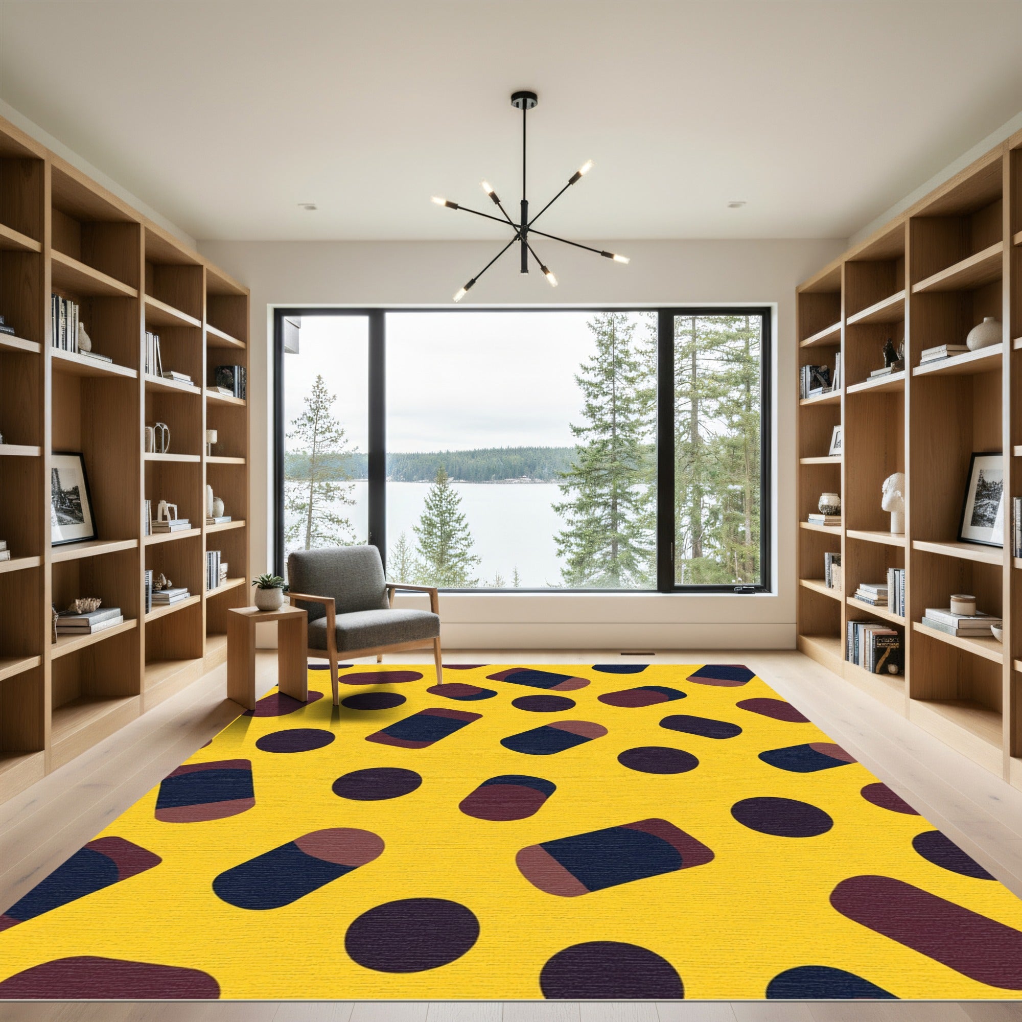Bright Yellow Capsule Dots Rug