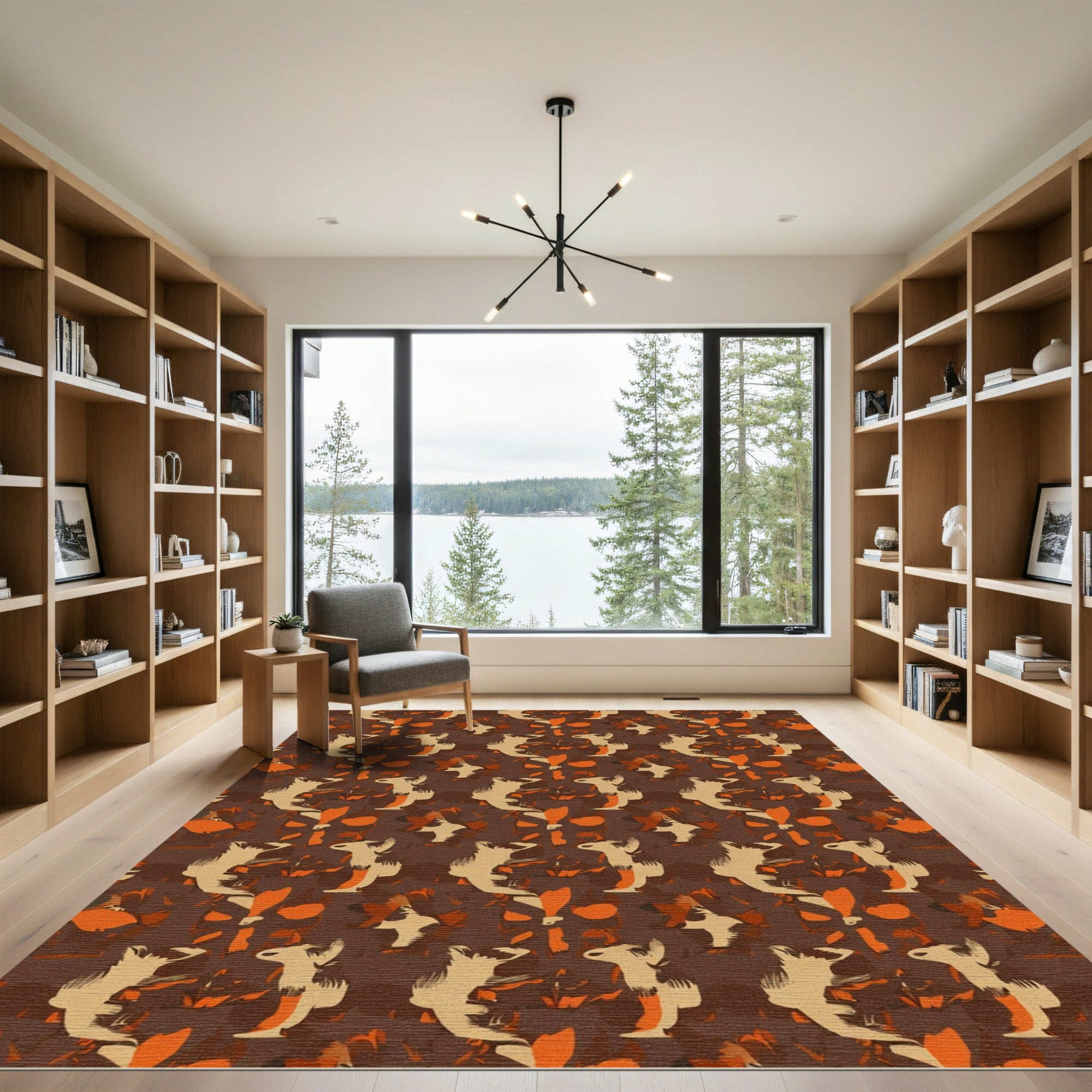 Earthy Tones Abstract Animal Shapes Rug