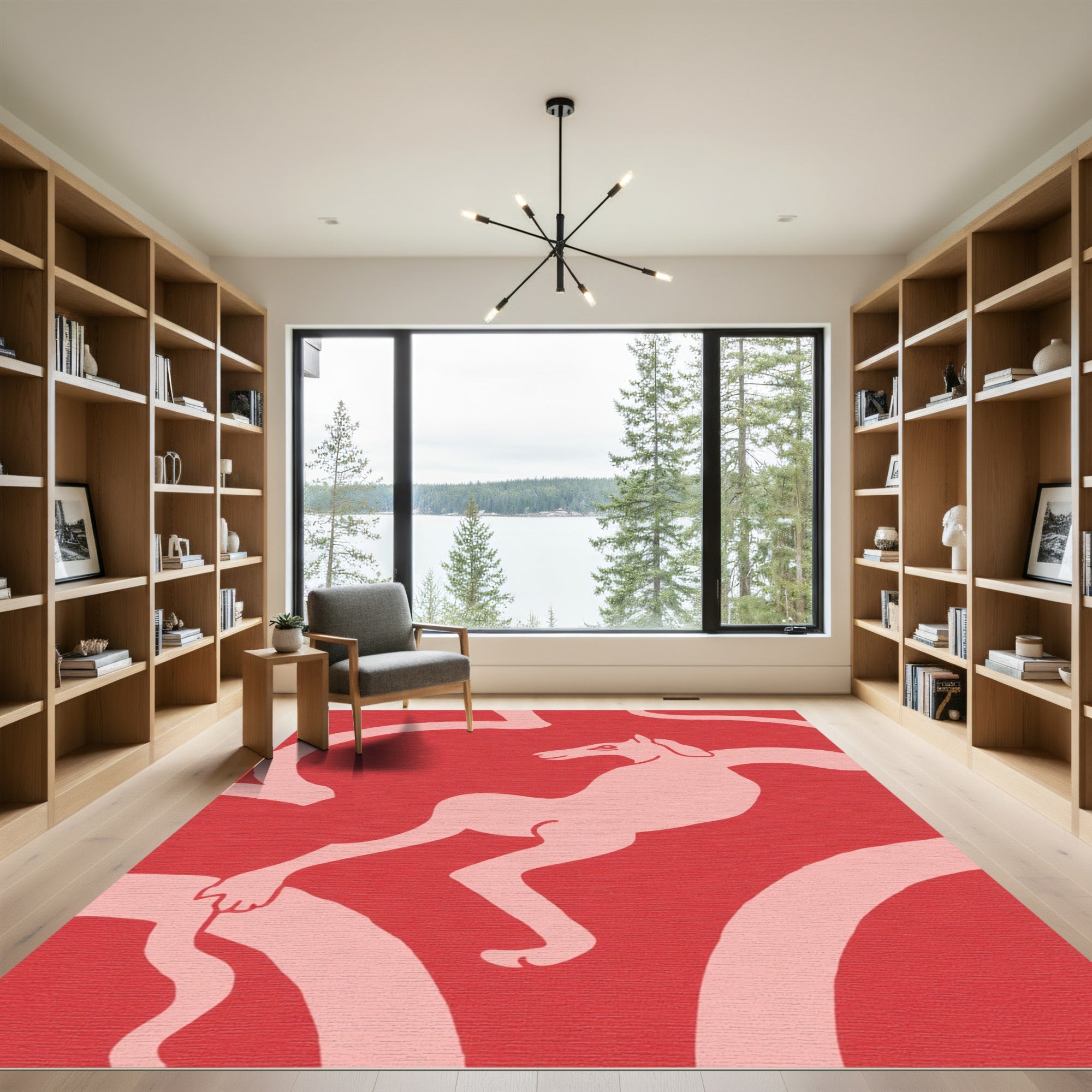 Crimson Pink Animal Movement Rug