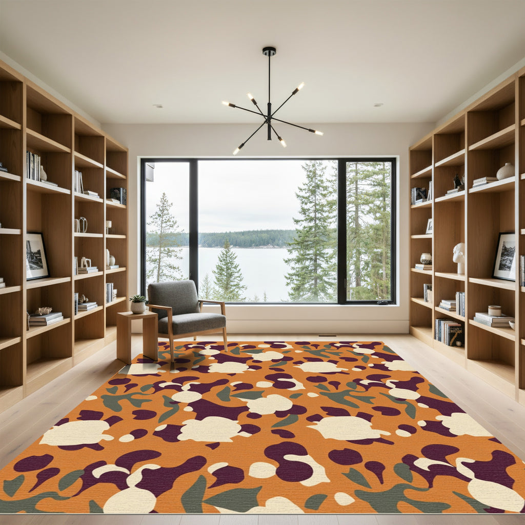 Abstract Organic Ochre Blend Rug