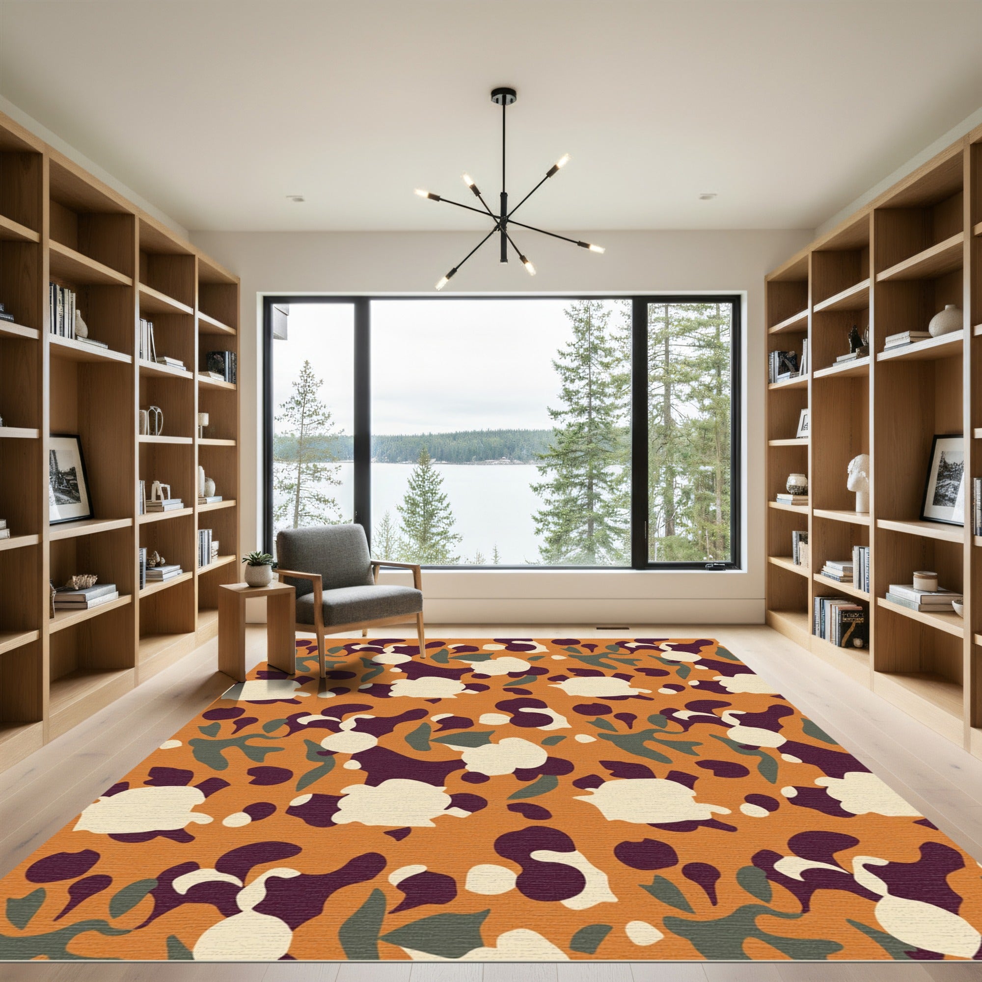 Abstract Organic Ochre Blend Rug