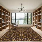 Dark Brown Gold Organic Net Rug