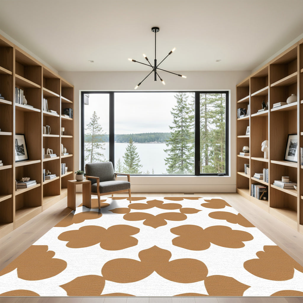 Golden Clover Geometric Contemporary Rug