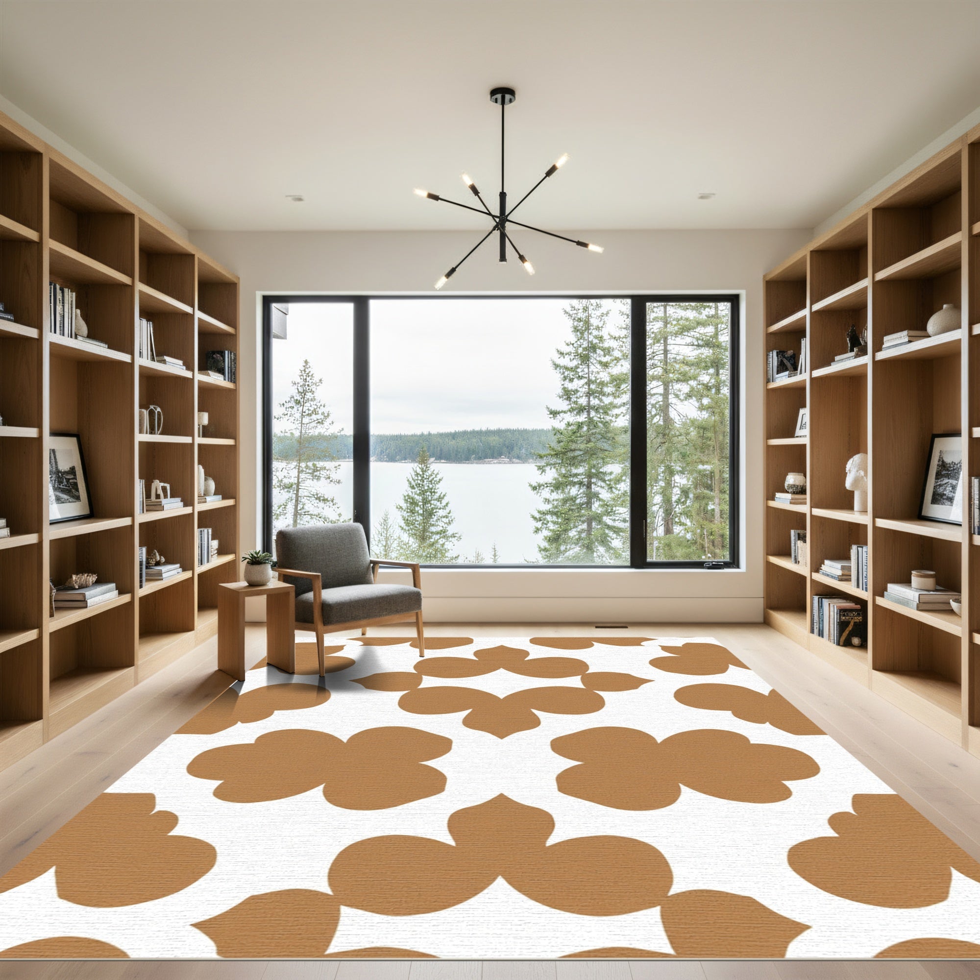 Golden Clover Geometric Contemporary Rug