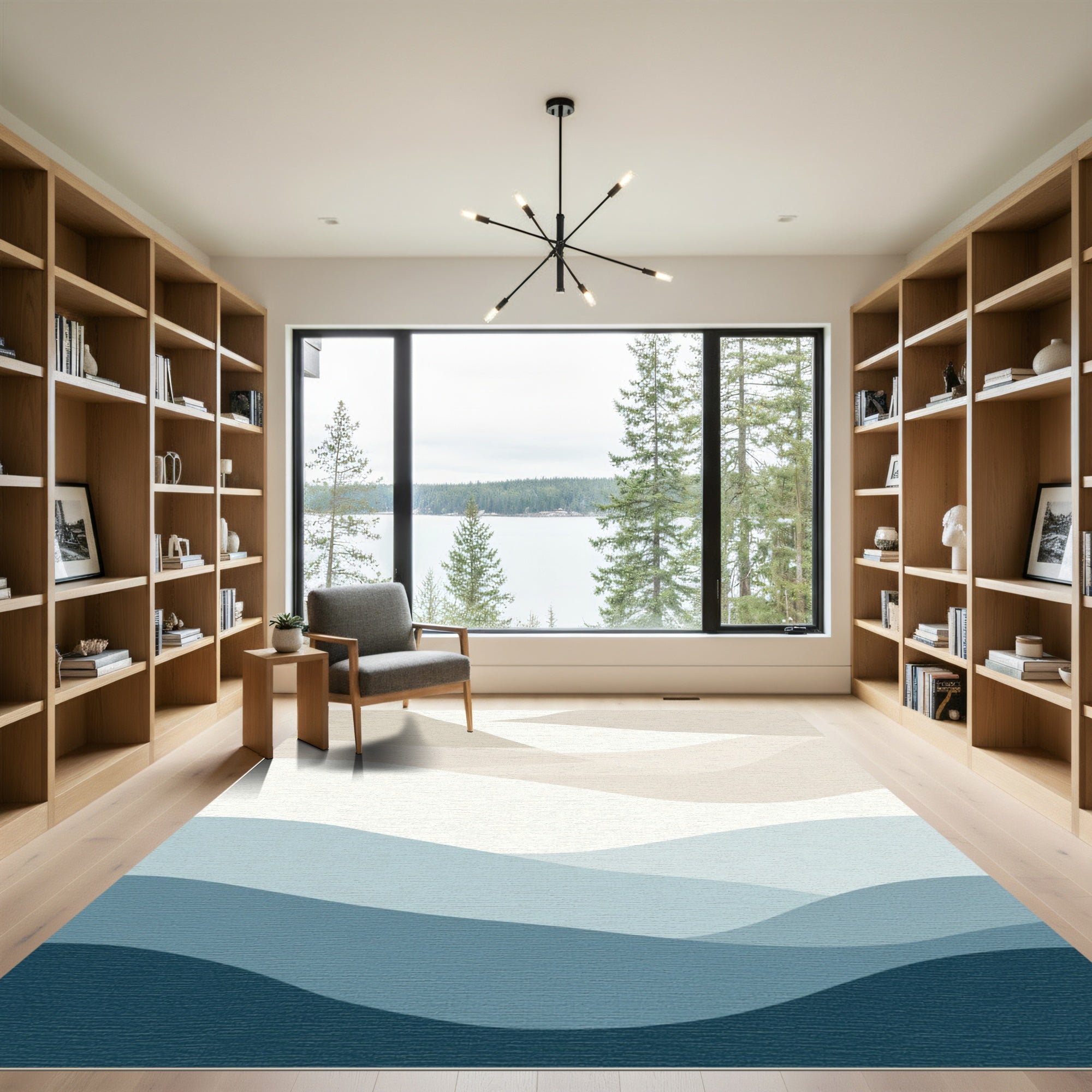 Abstract Wave Landscape Rug