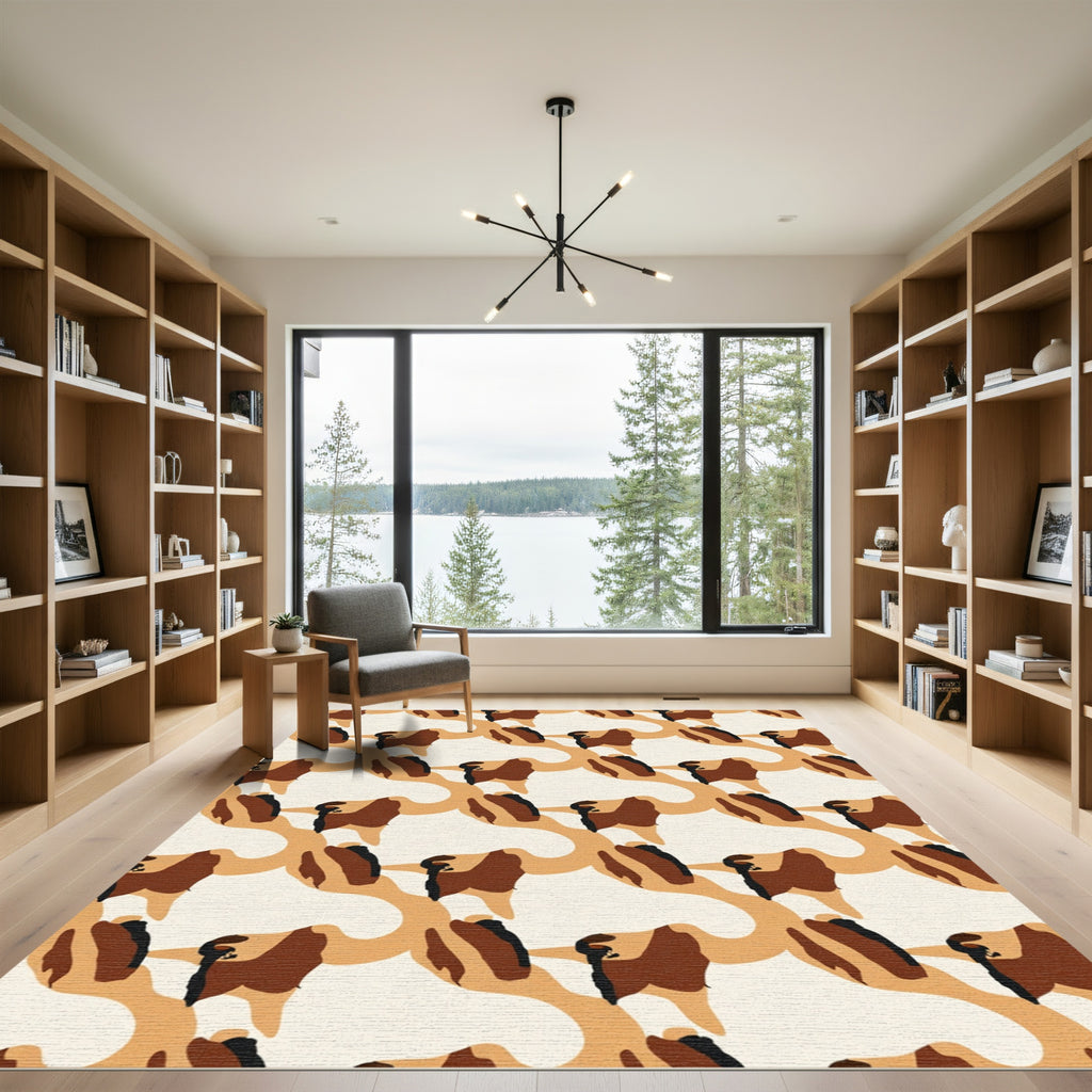 Camouflage Brown Earth Tones Flow Rug