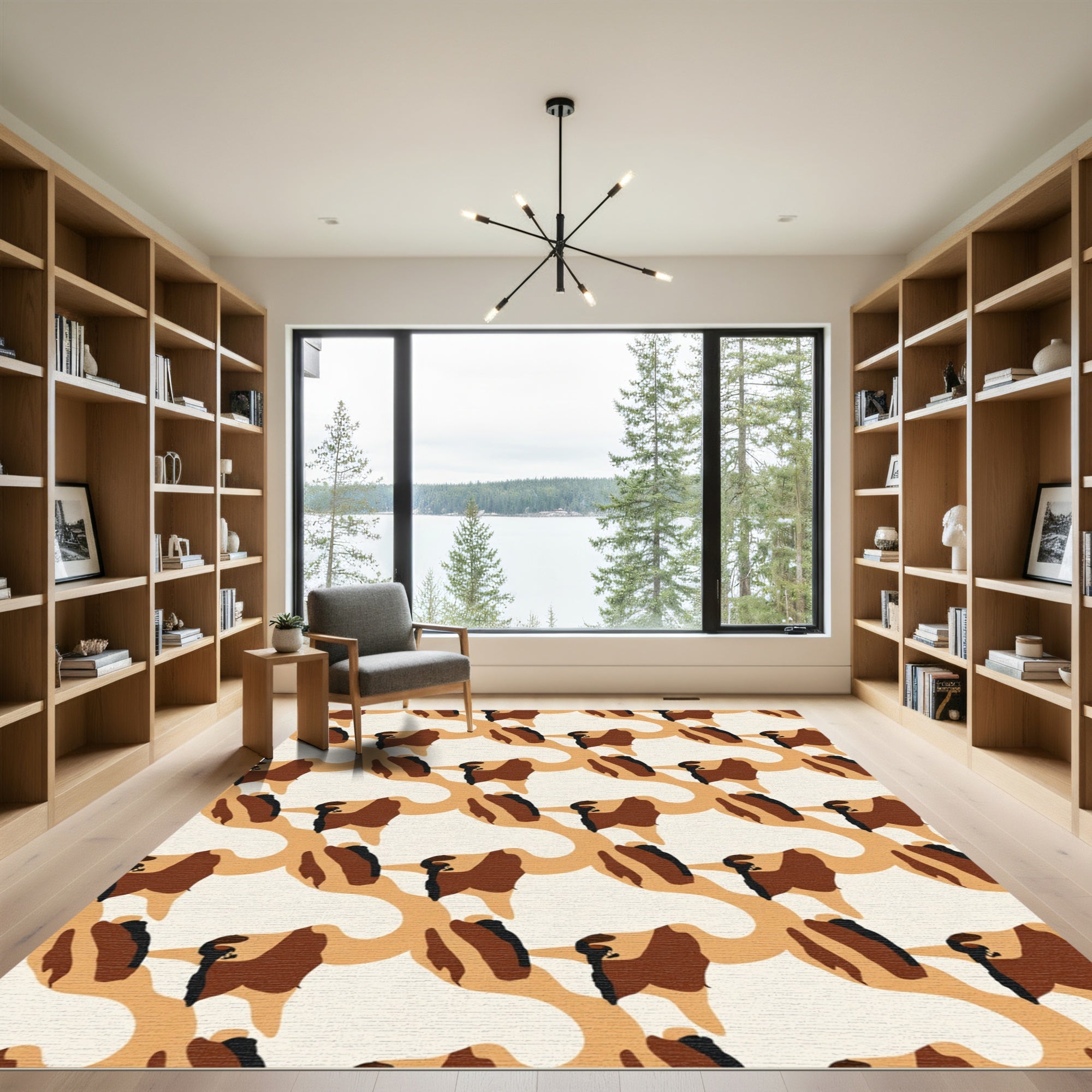 Camouflage Brown Earth Tones Flow Rug
