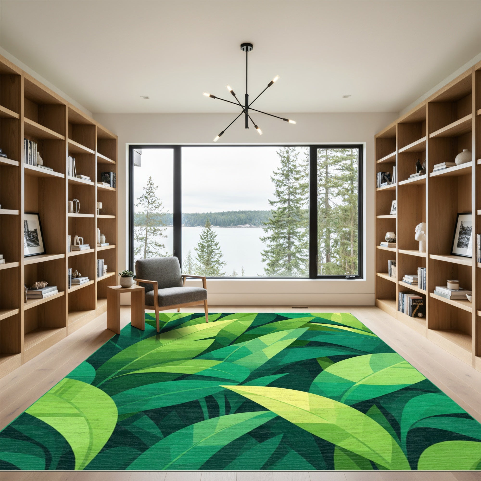 Deep Green Lush Foliage Rug