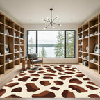 Brown Spots Textured Contemporary Rug