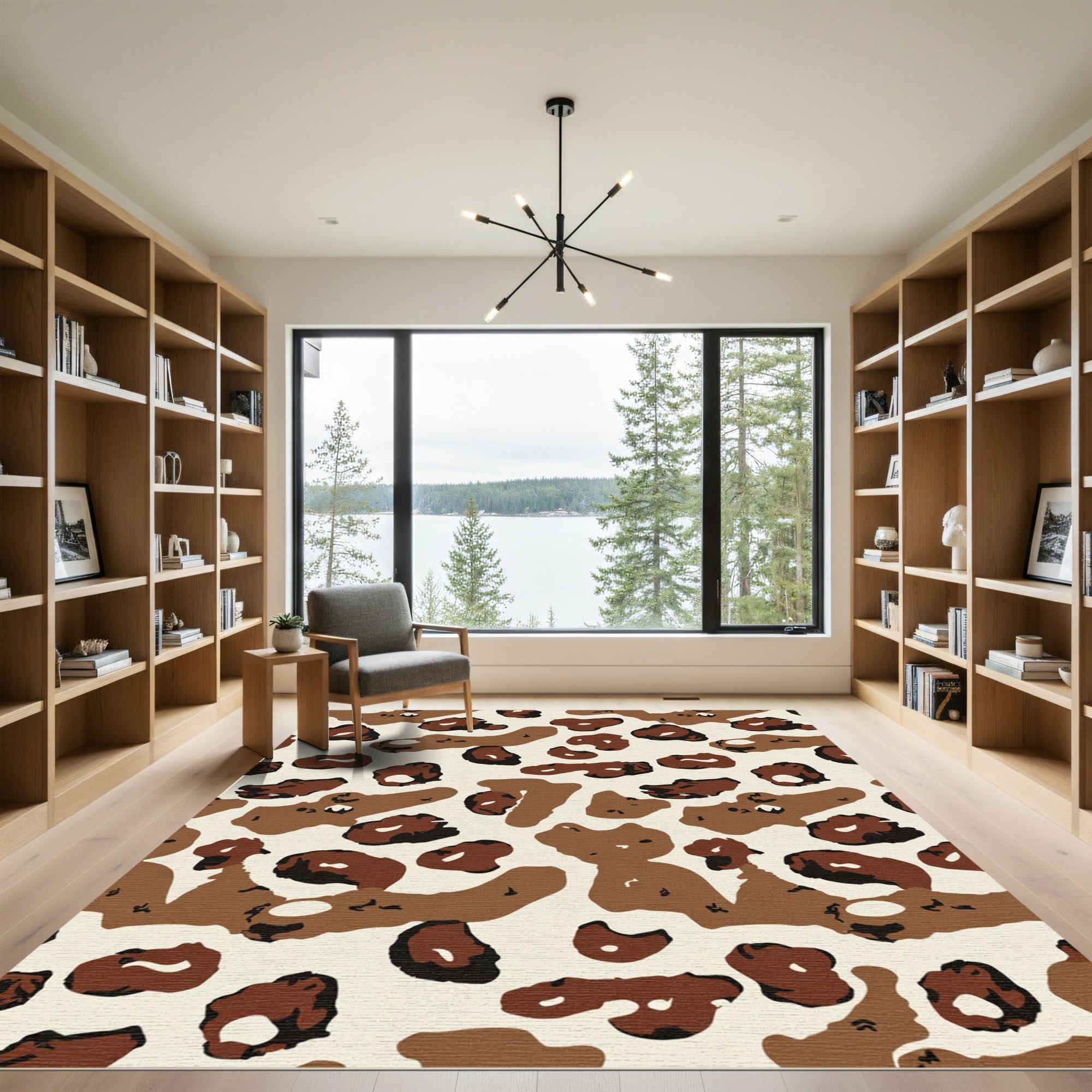 Brown Leopard Spots Texture Rug