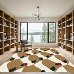 Brown Cream Red Black Organic Forms Rug