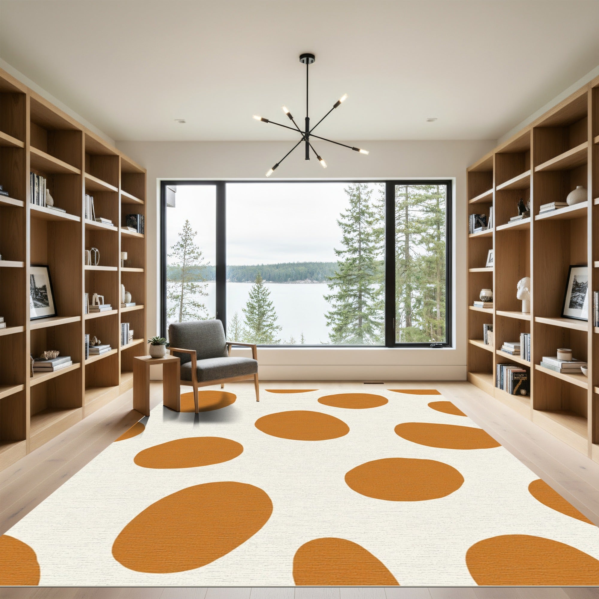 Warm Amber Organic Spots Rug