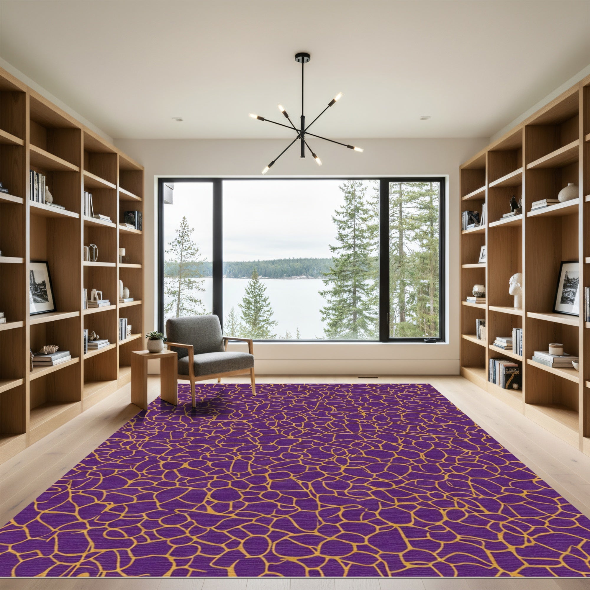 Deep Purple Gold Organic Web Rug