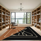 Bold Cream Abstract Form Dual Tone Rug