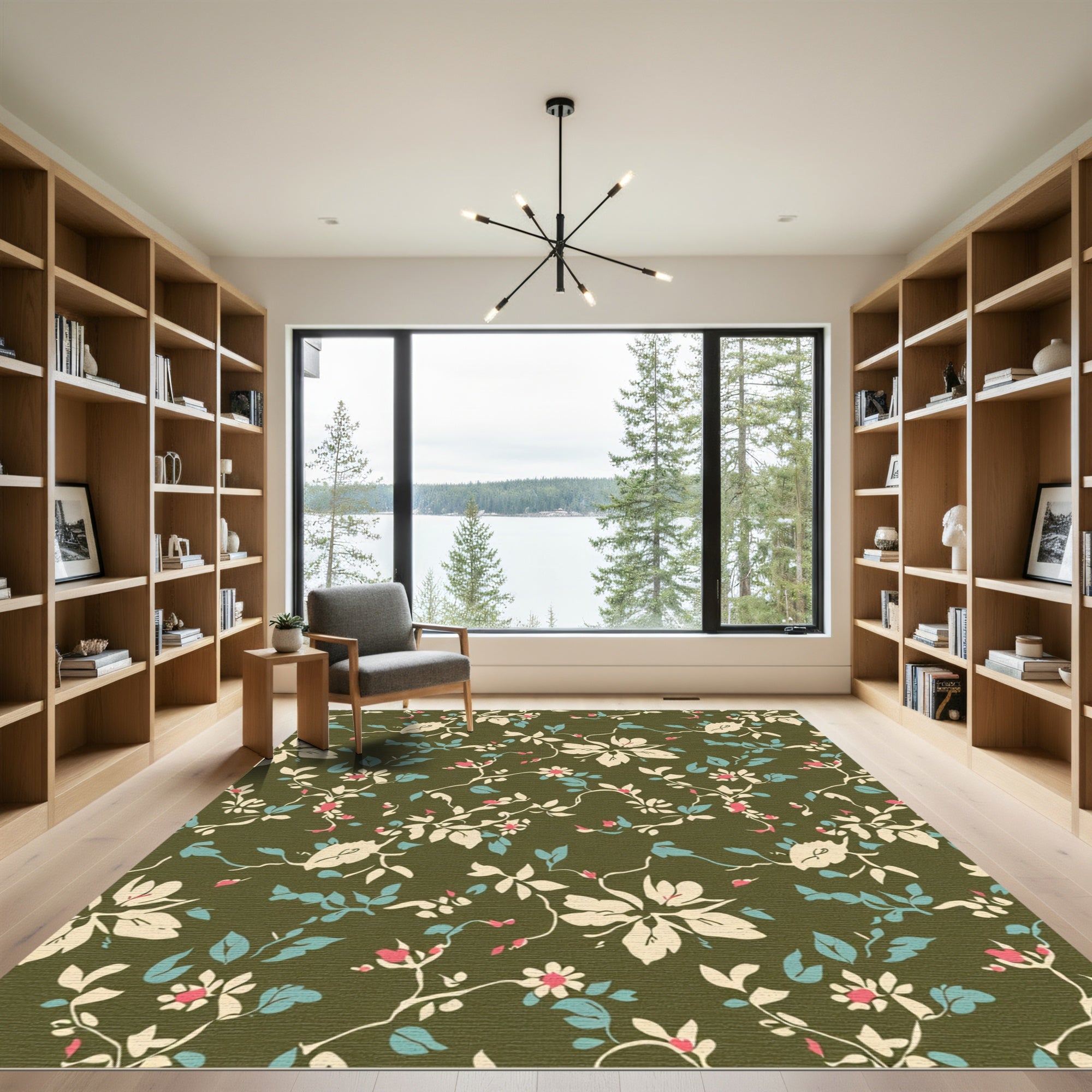 Vintage Cream Floral Branches Rug