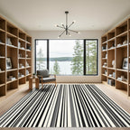 Monochrome Vertical Stripe Rug