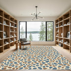 Earthy Blue Pebble Scatter Rug