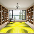 Bold Yellow White Linear Radiance Rug
