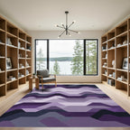 Amethyst Gradient Geometric Line Rug