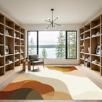 Earthy Tones Abstract Layered Wave Rug